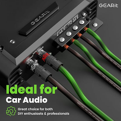 GEARit Pro Series 16AWG Speaker Wire, 16 Gauge Speaker Wire Cable (100 Feet / 30 Meters) Great Use for Home Theater Speakers and Car Speakers, Transparent Black/Green