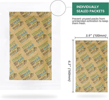 Wisesorb Size 67 62% Two-Way Humidity Control Packs for Storing 1 lb, 67 Gram 120 Pack Moisture Control Packets Individually Wrapped, Humidifier Packs for Storage Containers