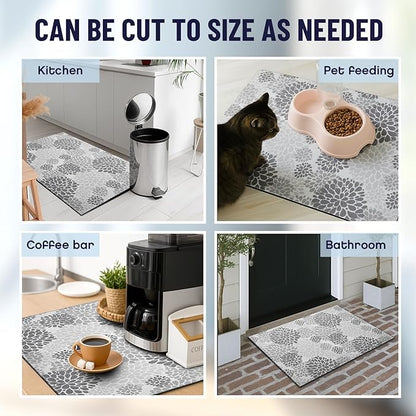 Teenyyou 1 Pcs 26" x 18" Dryer Top Protector Mat, Washer and Dryer Topper, Non Slip Waterproof Machine Cover Dust Proof Quick Drying Topper Pad for Laundry and Kitchen (Bloom)