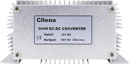 Cllena DC/DC 12V to 48V Boost Converter 20A 960W Step Up Voltage Regulator Module Car Power Supply Voltage Transformer (Input 10V-16V)