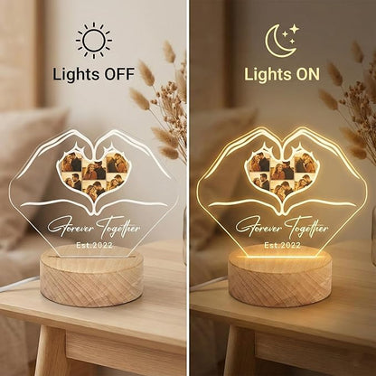 MamaEra Personalized Spotify Plaque Night Light with Photo - Custom Acrylic Glass LED Lamp Frame - Romantic Valentines Day Gift for Him Her Boyfriend Girlfriend Husband Wife Couple (Art Deco)