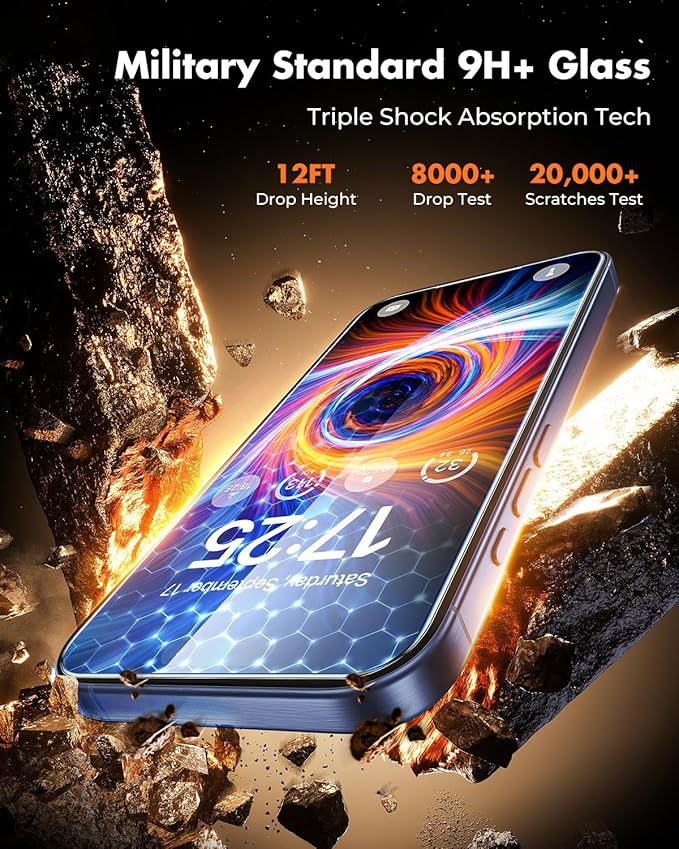 UNBREAKcable Anti-Glare Screen Protector for iPhone 15 Pro Max [2-Pack], 9H Hardness Tempered Glass, Anti-fingerprint, Enhanced Clarity, Anti-Blue Light, Easy to Install, Polishing Cloth Included