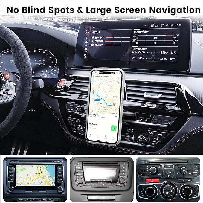 OHLPRO for 15W MagSafe Car Mount Charger for iPhone 16, Fast Wireless Charging, Magnetic CD Slot Holder with 3M Adhesive Base for Dashboard, Aluminum Shell, Compatible with iPhone 16/15/14/13 Pro Max