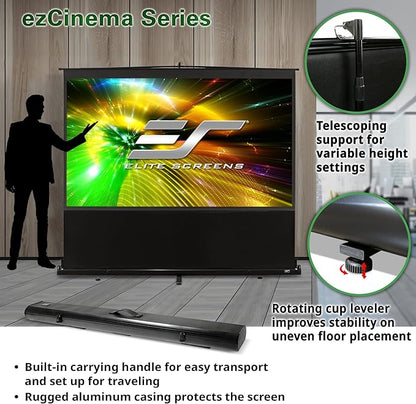 Elite Screens ezCinema Series, 150-INCH 16:9, Manual Pull Up Projector Screen, Movie Home Theater 8K / 4K Ultra HD 3D Ready, 2-YEAR WARRANTY, F150NWH