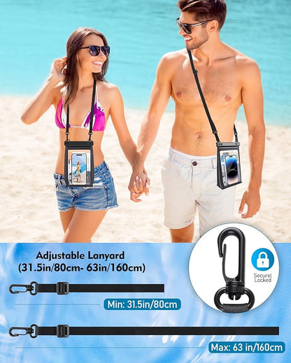 Large Waterproof Phone Pouch, Floating Dry Bag for iPhone 14 13 12 11 Pro Max Galaxy S22 S21 Large Capacity Waterproof Bag Sunscreen Glasses Storage Universal Dry Pouch for Swimming Rafting Boating