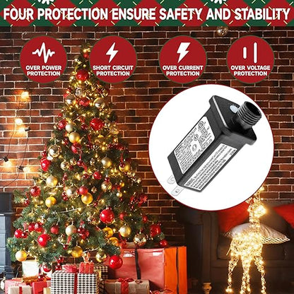 30V 0.2A LED Controller Timer Model JT-EL/FC300V0200-C Class 2 Power Supply Replacement with 8 Lighting Modes, and Memory Function for Christmas Light, LED String Light