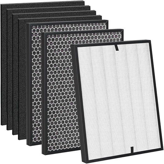 Amboseli 7- Pack 3000 Replacement Filters Compatible with Air Doctor 3000 Serie Air Purifier,Include 1 FLliter, 2 Activated Carbn and 4 Extra Carbn Pre-Filters