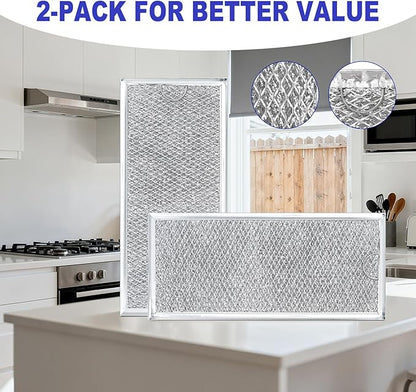 [2 Pack] OEM Microwave Filter Replacement 12.9" x 5.8" Fit For W10208631A, Microwave Vent Filter, Microwave Grease Filter, Filters Kitchen Oven Air Over the Range Vent Fan, 13 x 6 inches