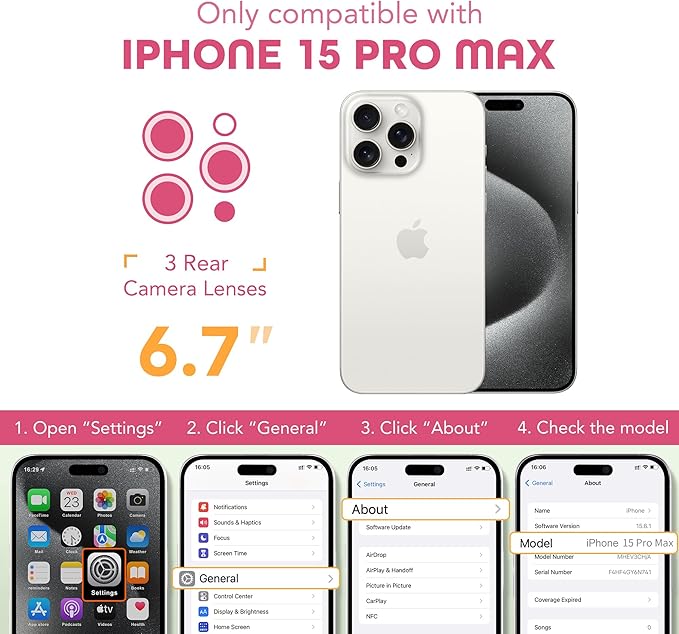Magnetic for iPhone 15 Pro Max Case, Compatible with MagSafe, Built-in Privacy Screen Protector and Camera Protection, Anti Spy Full Body Dustproof Shockproof Hard Phone Case 6.7", Hot Pink