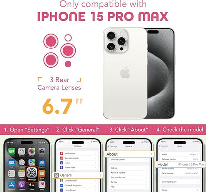 Magnetic for iPhone 15 Pro Max Case, Compatible with MagSafe, Built-in Privacy Screen Protector and Camera Protection, Anti Spy Full Body Dustproof Shockproof Hard Phone Case 6.7", Hot Pink