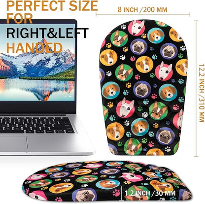 BOCHEERY Ergonomic Mouse Pad Wrist Support,Upgrade Mousepad with Massage Design,Non-Slip PU Base Desktop Mouse Pads for Pain Relief, Computer, Office & Home,12 x 8 in（F-Lovely Dogs）