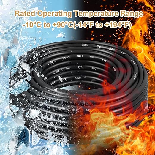 MOOKEERF 14/4 AWG Mini-Split Cable - 50FT 14 AWG 4 Conductor Control Cable 300V Stranded Oxygen-Free Pure Copper Wire for Mini Split Air Conditioner,Heat Pump,HVAC Systems and Speaker Systems