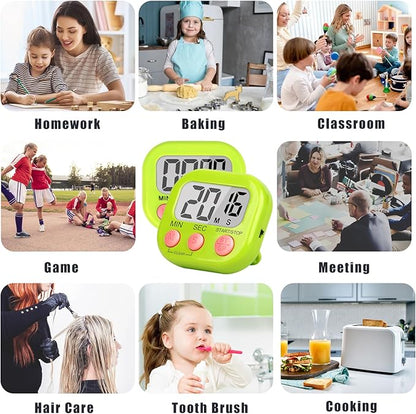 ZILLEEN Classroom Timer for Kids Teachers 2 Pack Digital Tmers, Green