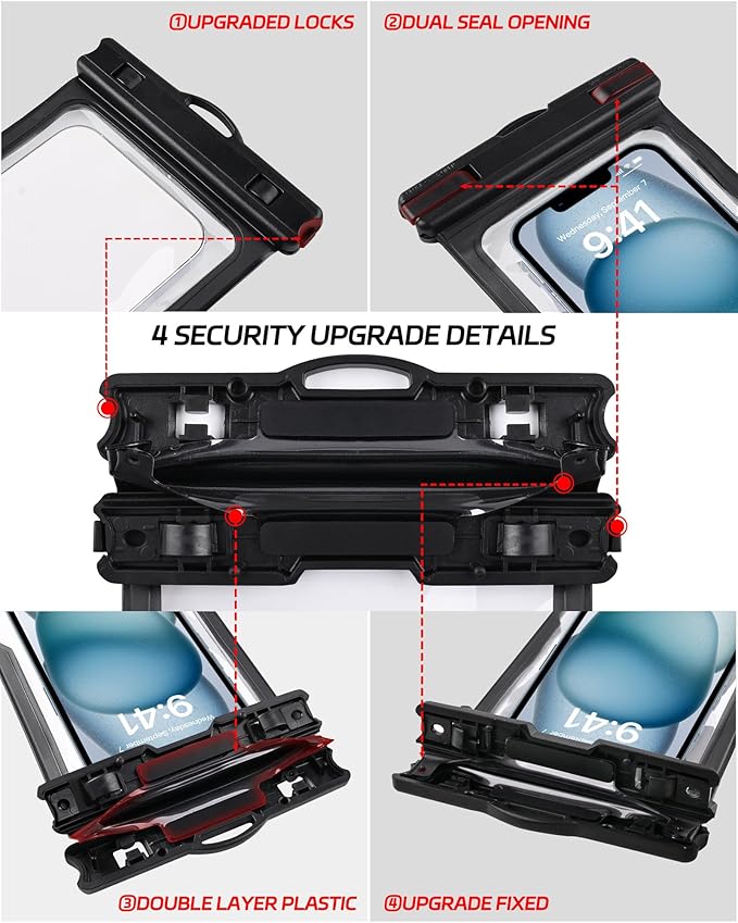 Waterproof Phone Pouch for Cruise Essentials 2025, Beach Vacation Essentials Cruise Ship Essentials Must Haves for Travel, Dry Bag Case for iPhone 16 15 14 13 12 Plus Pro Max Galaxy Pixel 2 Pack