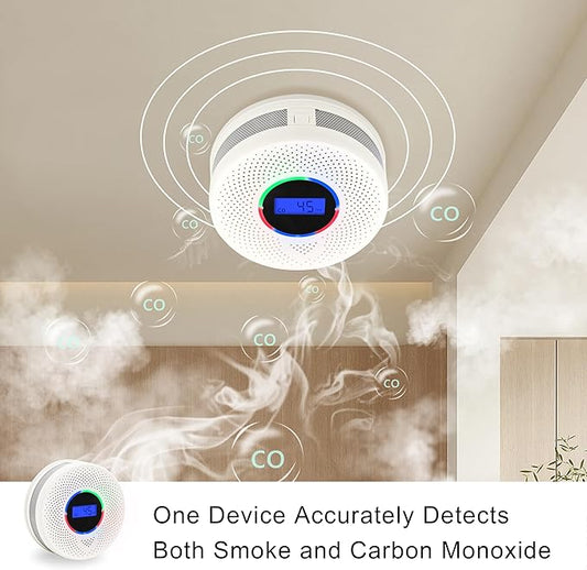 Kesy Upgraded Smoke and Carbon Monoxide Detector 10-Year Lifespan, Dual Sensor Smoke Alarm & Carbon Monoxide Detector (3 Pack)