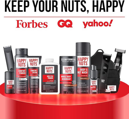 HAPPY NUTS The Ballber Pro Electric Groin & Body Hair Trimmer for Men - Mens Body Groomer Kit for Privates - Waterproof Shaver for Hard to Reach Areas