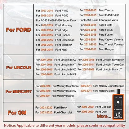 KINGBOLEN EL-50448 Plus TPMS Relearn Tool for Ford for GM Automotive Tire Pressure Monitor Sensor 315/433 MHz Reset Tool, 2 in 1 Relearn Tool for F150 for Lincoln for Buick for Cadillac Vehicle