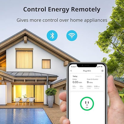 【2025 New】 SwitchBot Smart Plug Mini 15A(4 Pack), Energy Monitor, Smart Home WiFi(2.4GHz) & Bluetooth Outlet, Compatible with Alexa & Google Home, APP Remote Control & Timer Function, No Hub Required