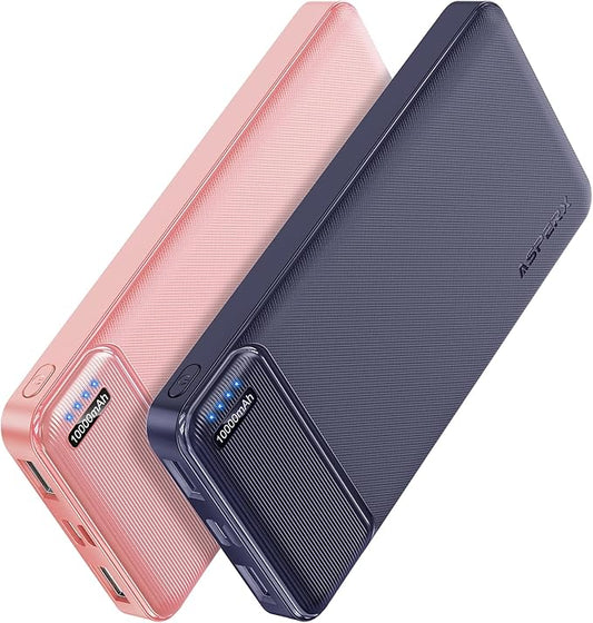 AsperX 2-Pack 10000mAh USB C Output Portable Charger Power Bank Fast Charging, Portable Battery Bank External Battery Pack for iPhone, Samsung, Google LG and Heated Vest