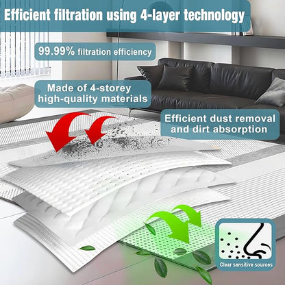 Pymin 12 Pack TU Vacuum Hoover Bags with 4 Exhaust Filters Compatible with Miele Pure TU Dust Bag for Guard L1/ S1 Junior/Silence/Allergy/Parquet XL/Flex/AllFloor/Cat/Dog/Comfort Series