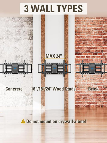 Mounting Dream TV Wall Mount TV Bracket for Most 42-90 Inch TV, Pre-Assembled Full Motion TV Mount with Articulating Arms, Max VESA 800x400mm 132 lbs. Loading, Fits 16", 18", 24" Studs, MD2298-XL