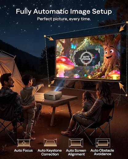 Aurzen EAZZE D1 MAX Upgraded Google TV Smart Projector 4K Supported, Ultra-Bright 1000 ANSI Lumens, MEMC Tech, Fully Automatics, 20W DoIby Audio, Home Theater Movie Projector with WiFi and Bluetooth