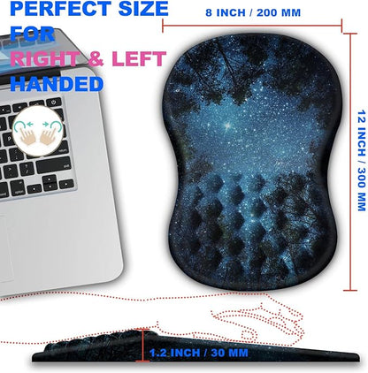 KUOSGM Mouse Pad Wrist Support, Ergonomic Mouse Pad with Massage Dot, Comfortable Computer Mouse Pad for Laptop, Wrist Rest Pain Relief Mousepad with Non-Slip PU Base for Office & Home, 12 x 8 in