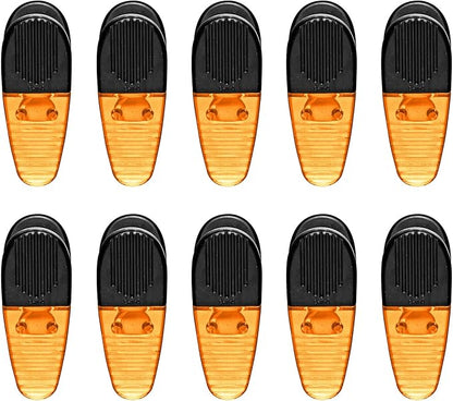 10 Magnetic Memo Holders Set - Large Clip, Plastic - TOrange