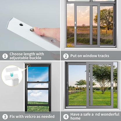 ZhouDaShu Adjustable Window Security Bars, Window Locks Bars for Inside Windows Prevent Burglary, Window Safety Bars for Children Security, Window Stoppers for Extends from 16.3-29.3 in(Steel 1 pcs)