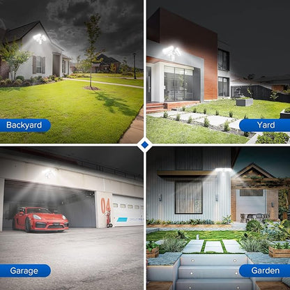 SANSI 36W LED Motion Sensor Outdoor Lights,Hardwired Security Light Motion Activated,Flood Lights Dusk to Dawn 3600LM,Motion Detection Lights,Super Bright for Yard,Garage,350W Equiv 5000K IP65,White