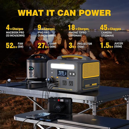 VTOMAN 939Wh Portable Power Station Bundle with Extra Battery & 110W Solar Panel Included - Up to 1200W Solar Power Generator for Home Backup, Off-grid, Road Trip, RV, Camping, Fishing, Emergencies