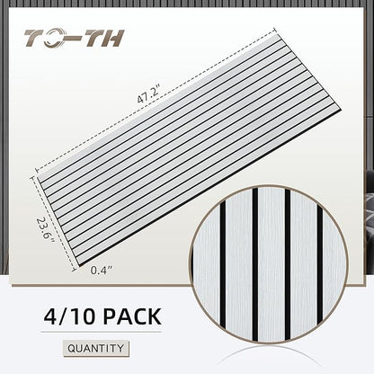 TO-TH Wood-Look Acoustic Wall Panels, 10 Pack 47.2” x 23.6” Sound Panels, Decorative Wood Panels for Wall Sound Dampening Panels for Home, Office, Basement, White Oak with Mitered Edges