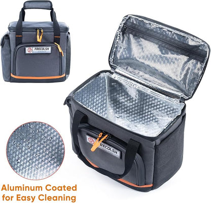 FRECOLSH Travel Carrying Case Compatible with Jackery Explorer 300/240/160, Portable Power Station Storage Case with Water- proof Bottom and Front Pockets for Jackery Accessories Solar Generator