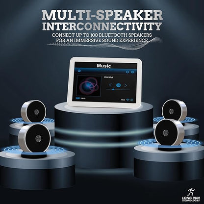 Dual Bluetooth Speakers - Built In Mic For Phone Calls - Multiple Pairing Bluetooth Speakers Set of 2 - Wireless Computer Speaker - TF SD Card Birthday Graduation Gift Idea For Boys Girls Silver