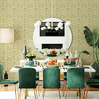 LEVOWAY 33 Pack 3D Wall Panels for Interior Wall Decor, 12''x12'' Champaign Gold Accent Textured Wall Panels, Wall Covering Panles for Living Room, Gaming Room, TV Background, Cover 32 Sq.Ft