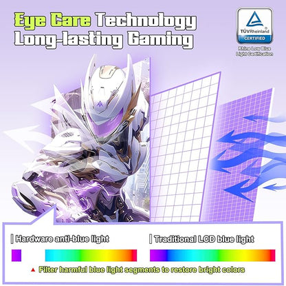 Amzfast 27 inch 1440P 200Hz/180Hz White Gaming Monitor, 2K QHD (2560 ×1440),MPRT 1ms Fast IPS | HDR400 & TÜV Rheinland Eye Care & 12 Months Exchange (HDMI & DP Cable)