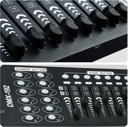 TCFUNDY DMX 512 Controller, 192 Channel DMX Light Controller Stage Lighting Console for Party DJ Disco Lights Show Night Club