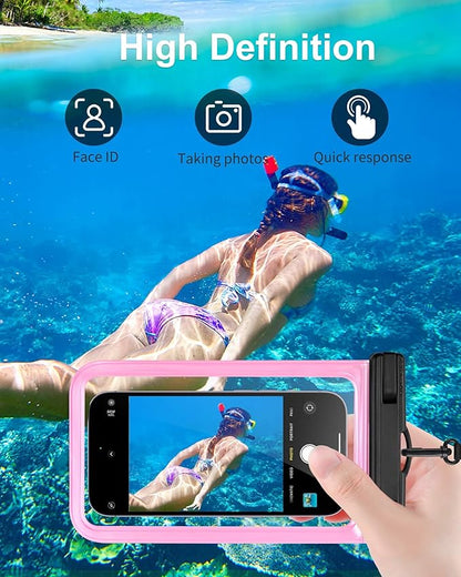 2025 3-Pack Waterproof Phone Pouch, Cruise Ship Essentials Must Haves Dry Bag for Vacation Beach Travel Kayak Boat Accessories, Water Proof Phone Case for iPhone 16 15 14 13 12 Plus Pro Max