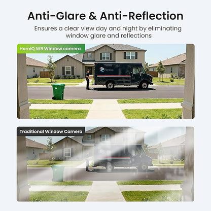 HOMIQ LIFE Window Security Camera 2K, Indoor WiFi Cameras 2.4GHz/5GHz, 2 Pack with Colorvue AI Color Night Vision, Person Detection with Auto-Focus, 24/7 Recording Compatible with Alexa & Google Home