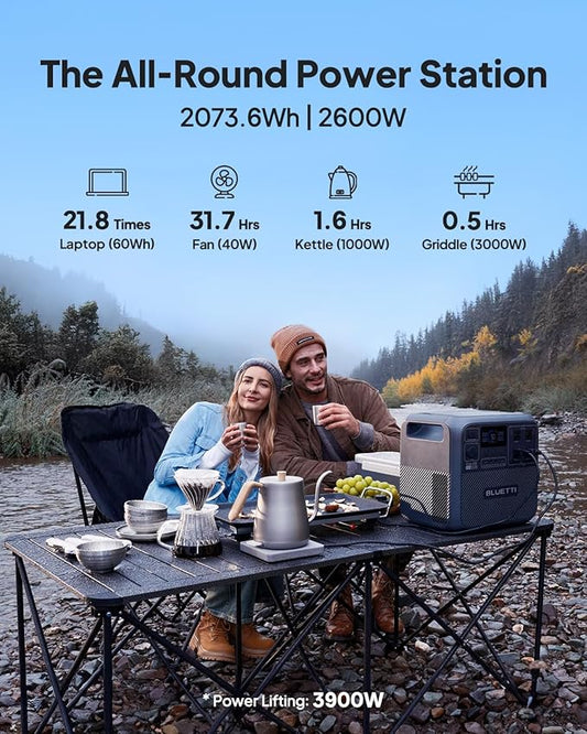 BLUETTI Elite 200 V2 Solar Generator with 350W Solar Panel Included (Ships Separately), 2073.6Wh Portable Power Station w/ 4 2600W AC Outlets, 17-Year Lifespan, LFP Power for Camping, Off-grid