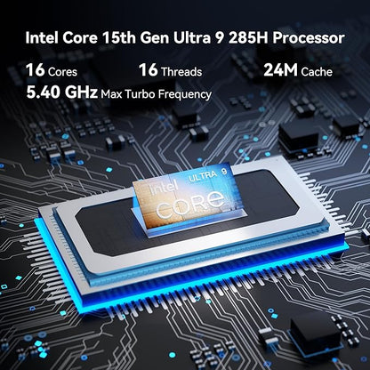 GEEKOM IT15, The Most Powerful AI Mini PC with Intel Ultra 9 285H(15th Gen) 99 Tops | 32GB DDR5, 2TB SSD | Arc 140T GPU | WiFi 7, 8K Quad Display, Win11 Pro, Video Editing, Coding, and Multitasking