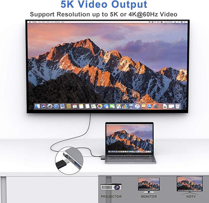 USB C Adapter for MacBook Pro/Air M1 M2 M3 2021 2020 2019 13" 15" 16", 6 in 1 USB-C Hub MacBook Pro Accessories with 3 USB 3.0 Ports,USB C to SD/TF Card Reader and 100W Thunderbolt 3 PD Port