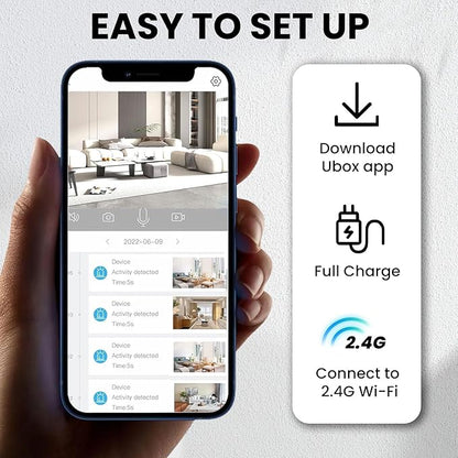Funstorm 2025 Upgraded Security Camera, 4K HD Mini Nanny Cam for Home with Night Vision, WiFi Indoor Camera, 100 Days Long Battery Life, Motion Detection, Remote Viewing, Wireless Surveillance Cam