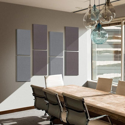 UMIACOUSTICS 4 PCS Acoustic Panels with Hanging Hardware, 2” Thick Fiberglass Sound Proof Panels for Studios, Office, Home Theater Ceiling or Wall- Light Grey