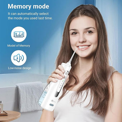 R REVA Cordless Water Flosser for Teeth, Gums & Braces – 4 Modes, 300ML Tank, 360° Nozzle, IPX7 Waterproof, USB Rechargeable 2000mAh Battery for Home & Travel (M149 Pro White)