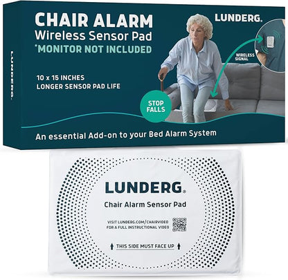Lunderg Chair Alarm Wireless Sensor Pad - ADD-ON / Replacement - Pager NOT Included - Works with Early-Alert Bed Alarms - Fall Prevention for Elderly Dementia Patients