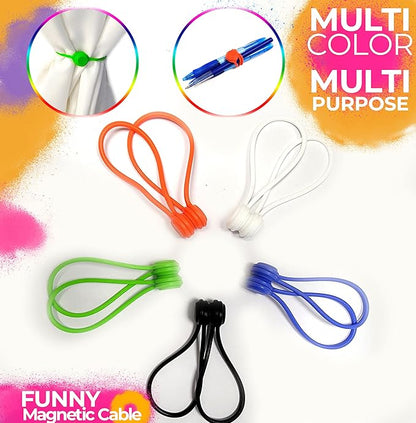 20 Pack Reusable Silicone Magnetic Cable Ties Twist Ties for Home/Office Cord Wrap, Cable Organizer, Magnetic Cord Holder, Cable Organizer Fridge Magnets - Perfect Smart Home Gadgets! 10 COLORS