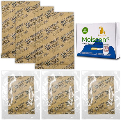 Wisesorb 84% Two-Way Humidity Control Packs for Storing 1 lb – Size 60 – 25 Pack – Seasoning Packets Moisture Control Packets Individually Wrapped, Humidifier Packs for Season Wood Humidifier Boxes