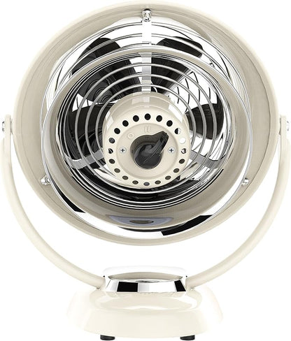 Vornado VFAN™ Jr. Vintage Fan, Small Metal Retro Air Circulator for Cooling & Décor, 2 Speed Settings, Adjustable Tilt, Powerful Airflow, Vintage Fan for Home and Bedroom, Vintage White