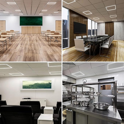 Nothing BUT LEDs 2x2 FT Edge-Lit Frame LED Flat Panel Lights, 5CCT Selectable 3000K‑6500K & 20W/30W/40W, 5000LM, 0‑10V Dimmable, Drop Ceiling Grid Light Fixture, ETL & DLC Listed, 100‑277V – 4 Pack